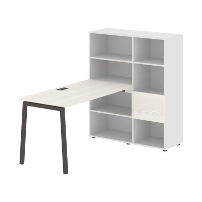 Стол-стеллаж ELRST 1113 Ясень Траун/Мокко/Белый 1790х1120х1355 EDIS