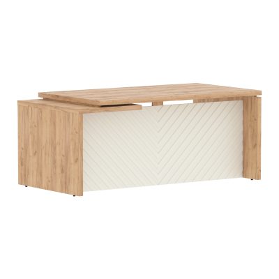 Стол руководителя TLCT 189(Пр) Дуб Бофорд Z/Латте 1800х900х750 TORR LUX