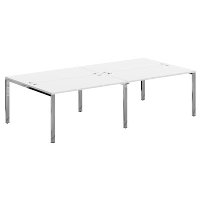 Стол 4-х местный XGWST 2814.1 Белый/Нержавеющая сталь 2800х1406х750 XTEN GLOSS