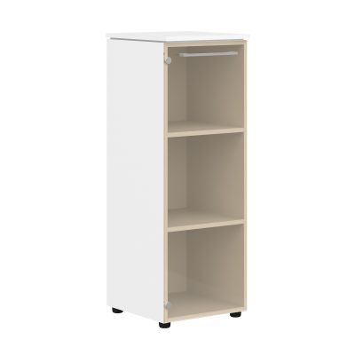 Шкаф колонка со стеклянной дверью MMC 42.2 Белый 429х423х1188 MORRIS