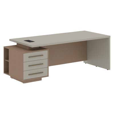 Стол руководителя с тумбой VCT 2290(Л) Аметист/Бронза браш/Кобра 2200х900х750 VELION