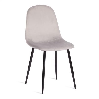 Стул Бриз/Breeze (мод.4724)/1 шт. в упаковке велюр/металл, 44х53х87см, светло-серый (HLR14)/черный