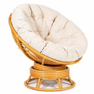 Кресло-качалка Папасан/Papasan (W 23/01 B) /с подушкой/ 115х78х104см, медовый, ткань старт