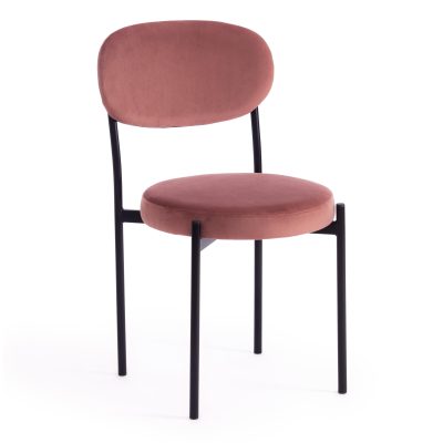 Стул Рево/Revo (мод. 7033) ткань/металл, 47х54х82см, коралловый бархат 15/черный