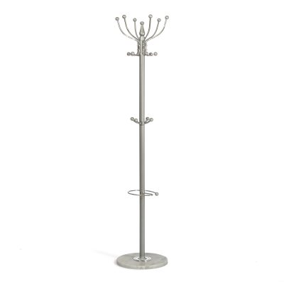 Вешалка Бара/Bara (мод.GH-8606) металл/хром/мрамор, белый/серый, 37х37х175см