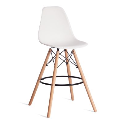 Стул барный Синди Бар Чаир/Cindy Bar Chair (мод.80-1) дерево бук/металл/пластик, 50х51х109см, белый 70029/ натуральный (Комплект из 4 шт.)
