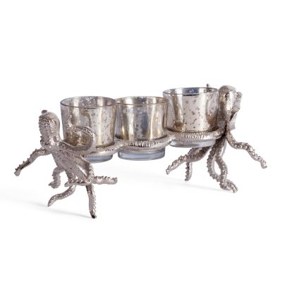 Подсвечник Secret de Maison Октопус3/Octopus3 (мод. 3923) алюминиевый сплав, 24,5х11,5х11см, серебряный