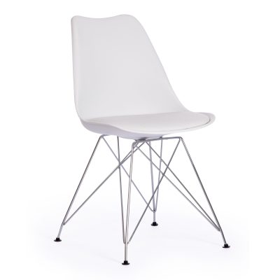 Стул Тулип Айрон Чаир/Tulip Iron Chair (мод.EC-123)/1 шт. в упаковке металл/пластик, 54,5*48*83,5см, white (белый)