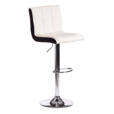 Стул барный Барбер/Barber (мод.KY711D) металл/экокожа, 43х50х92-103см, белый/черный/хром (Комплект из 2 шт.)