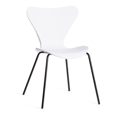Стул Якобсен/Jacobsen (мод.DC 102-1) пластик/металл, 45х54.5х80см, белый/черный (Комплект из 5 шт.)