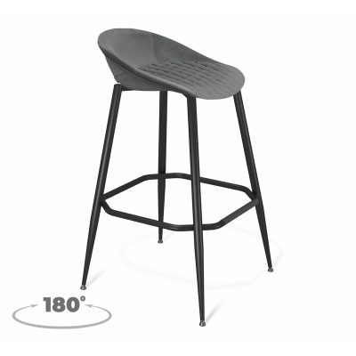 Стул барный SHT-ST19-SF2/S1480-VPтуманная дымка/черный муар