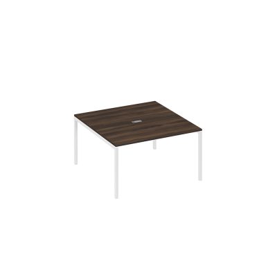 Стол 140 на металлокаркасе DUE для переговоров дуб ристретто/ металлокаркас белый