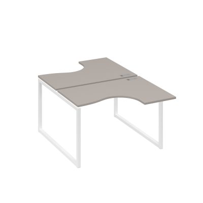 Рабочая станция эргономичная Классика каркас QUATTRO (2х120) мокко премиум / металлокаркас белый