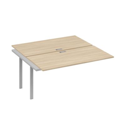 Секция стола рабочей станции на металлокаркасе TRE (2х160) дуб скандинавский / металлокаркас серый
