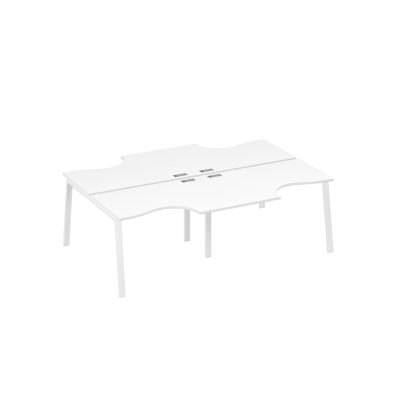 Рабочая станция каркас TRE (4х120) столы Классика белый премиум / металлокаркас белый