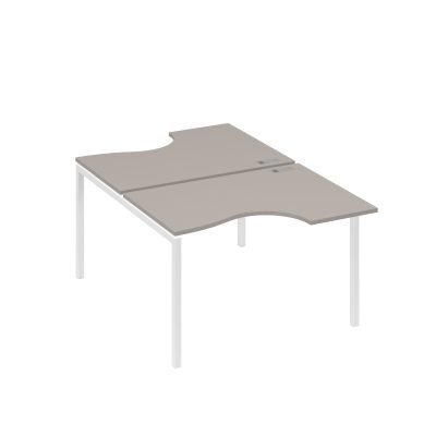 Рабочая станция каркас DUE столы (2х120) Классика мокко премиум / металлокаркас белый