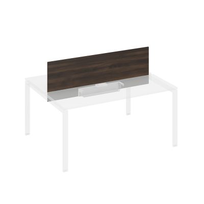 Экран настольный фронтальный для стола 160 с двумя кабель-каналами дуб ристретто/ металлокаркас серый