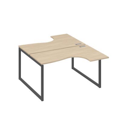 Рабочая станция каркас QUATTRO столы Классика (2х140) дуб скандинавский / металлокаркас антрацит