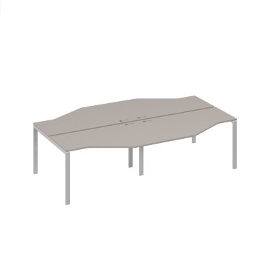 Рабочая станция каркас UNO столы Техно (4х140) эргономичные мокко премиум / металлокаркас серый