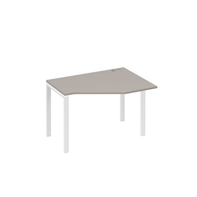 Стол эргономичный правый "Техно" на металлокаркасе UNO мокко премиум / металлокаркас белый