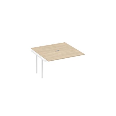 Секция стола для переговоров опоры QUATTRO дуб скандинавский / металлокаркас белый