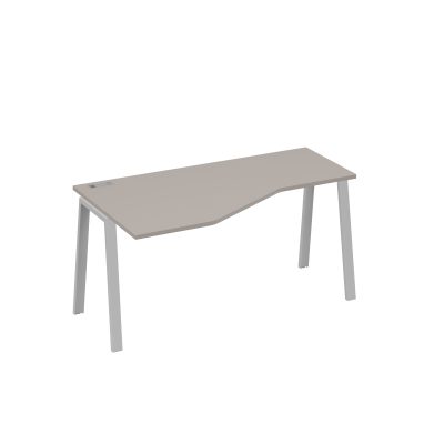 Стол левый "Техно" на металлокаркасе TRE эргономичный мокко премиум / металлокаркас серый