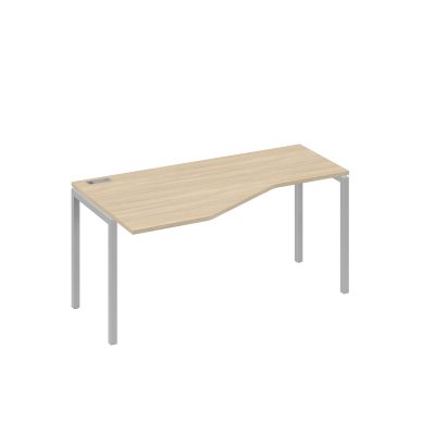 Стол эргономичный левый "Техно"на металлокаркасе DUE дуб скандинавский / металлокаркас серый