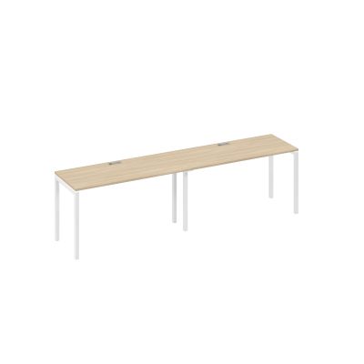 Рабочая станция на металлокаркасе DUE (2х140) дуб скандинавский / металлокаркас белый