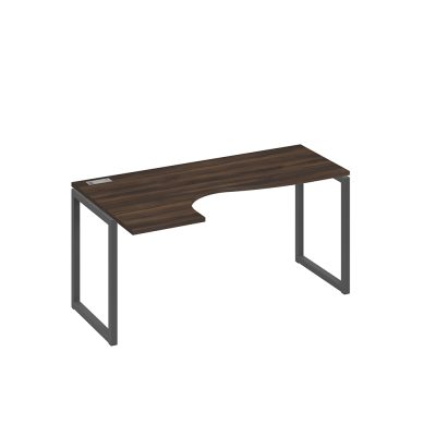 Стол эргономичный "Классика" на металлокаркасе QUATTRO левый дуб ристретто/ металлокаркас антрацит