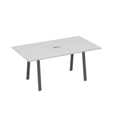 Стол 180 с металлокаркасом TRE для переговоров серый / металлокаркас антрацит